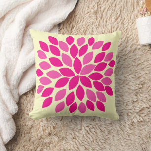 Roze en gele Starburst Modern Flower Pillow Kussen