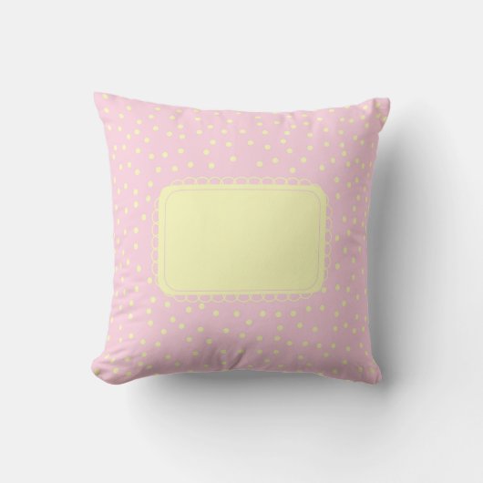 Roze en gele Stippen Kussen (Voorkant)