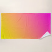 Roze en gele strandhanddoek strandlaken (Voorkant)