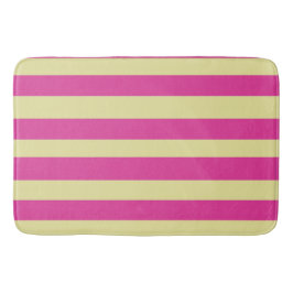 Roze en gele strepen badmat