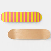 Roze en Gele Strepen Design Persoonlijk Skateboard (Horizontaal)
