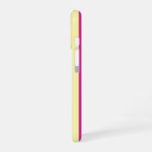 Roze en gele strepen iPhone 16 hoesje (Linkerkant)