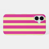 Roze en gele strepen iPhone 16 hoesje (Achterkant horizontaal)