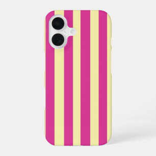 Roze en gele strepen  iPhone 16 hoesje