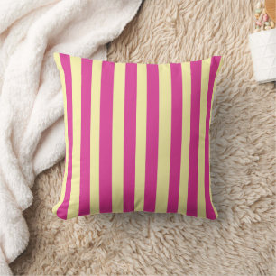 Roze en gele strepen kussen