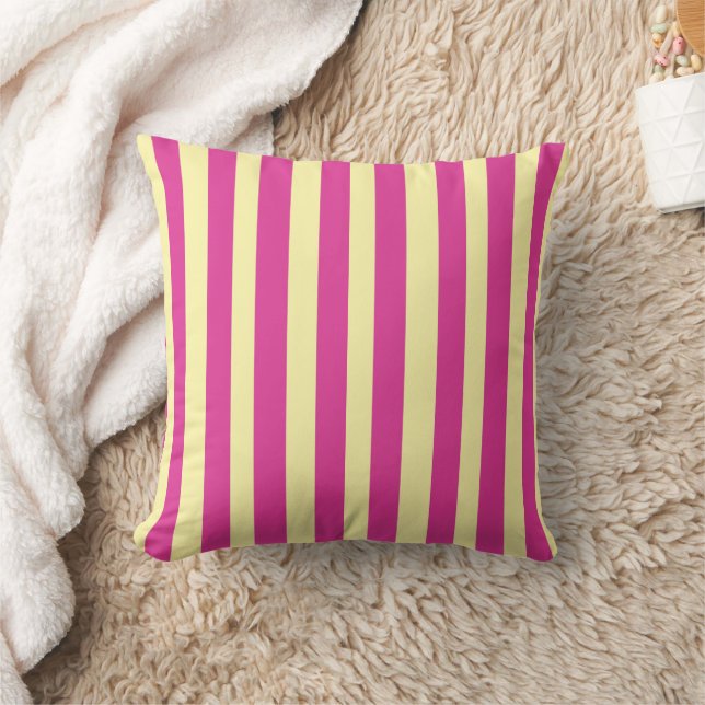 Roze en gele strepen kussen (Deken)