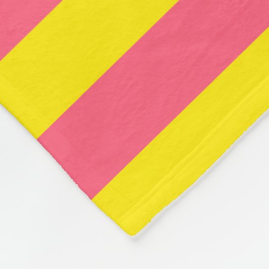 Roze en gele strepen ontwerp fleece deken (Hoek)