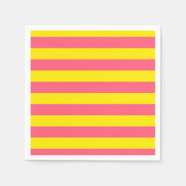 Roze en gele strepen ontwerp servet