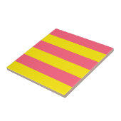 Roze en gele strepen ontwerp tegeltje (Zijkant)