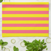 Roze en gele strepen ontwerp theedoek (Gevouwen)