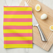 Roze en gele strepen ontwerp theedoek (Quarter Fold)