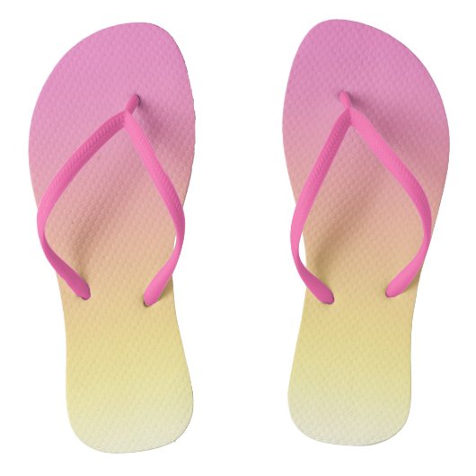 Roze en gele Sunset Ombre Teenslippers (Voetbed)