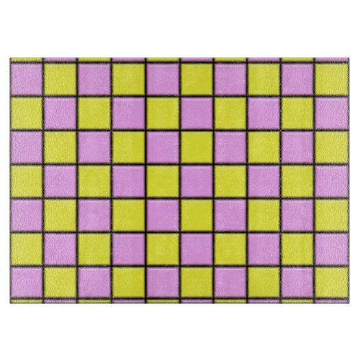 Roze en gele tegels snijplank (Voorkant)