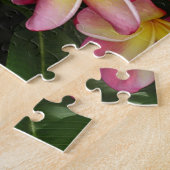 Roze en gele Tropische Plumeria Flowers Legpuzzel (Zijkant)