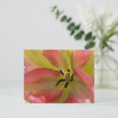 Roze en gele Tulip Briefkaart (Staand voorkant)