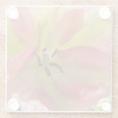 Roze en gele Tulip Glazen Onderzetter (Achterkant)