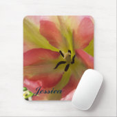 Roze en gele Tulip Muismat (Met muis)