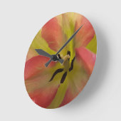 Roze en gele Tulip Ronde Klok (Hoek)
