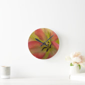 Roze en gele Tulip Ronde Klok (Huis)