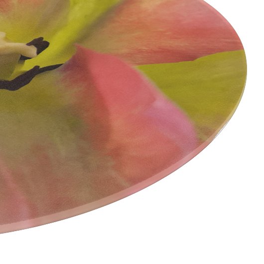 Roze en gele Tulip Snijplank (Hoek)