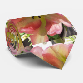 Roze en gele Tulip Stropdas