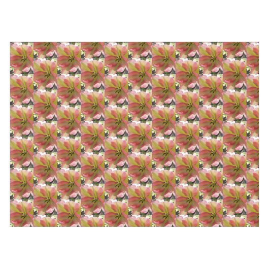 Roze en gele Tulip Tafelkleed (Voorkant (Horizontaal))