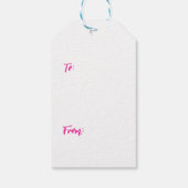 Roze en gele Tulp Boeket Cadeaulabel (Achterkant)