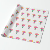 Roze en Gele Tulp Boeket Inpakpapier (Uitgerold)