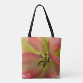 Roze en gele Tulp Canvas tas (Achterkant)