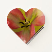 Roze en gele Tulp Heart Notitieboek (Achterkant)