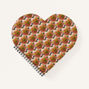 Roze en gele Tulp Heart Notitieboek