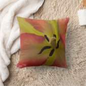 Roze en gele Tulp Throw Cushion Kussen (Deken)