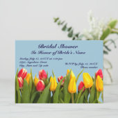 Roze en gele Tulpen Bridal Shower Invitation Kaart (Staand voorkant)