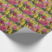 Roze en gele Tulpen Cadeaupapier (Hoek)