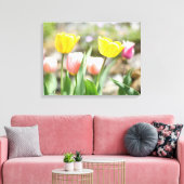 Roze en gele Tulpen Canvas Afdruk (Insitu (Woonkamer))