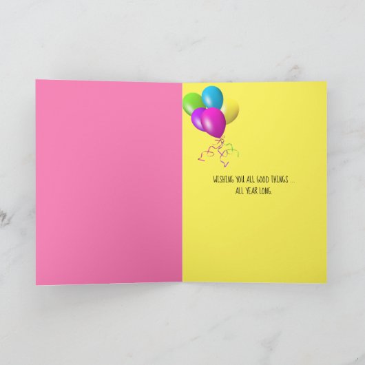 roze en gele tulpen in bucket Name Day Kaart (Binnen)