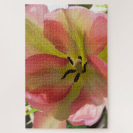 Roze en gele tulpen legpuzzel