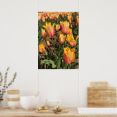 Roze en gele tulpen poster (Keuken)