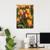 Roze en gele tulpen poster (Thuiskantoor)