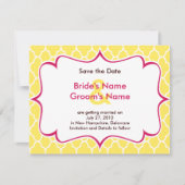 Roze en gele valuta Sla de datumuitnodigingen op Save The Date (Voorkant)