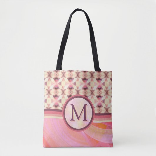 Roze en gele verbindende sterren tote bag (Voorkant)