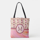 Roze en gele verbindende sterren tote bag (Achterkant)