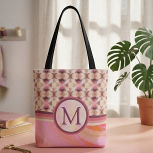 Roze en Gele Verbindende Sterren Tote Bag