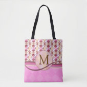 Roze en gele verbindende sterren tote bag (Voorkant)