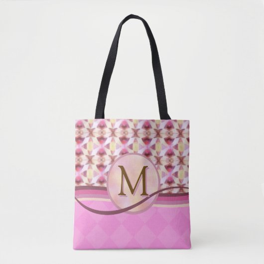 Roze en gele verbindende sterren tote bag (Voorkant)