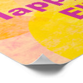 Roze en gele verjaardag poster (Hoek)