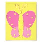 Roze en gele vlinderdruk foto afdruk (Voorkant)