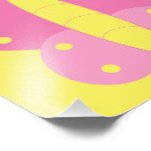 Roze en gele vlinderdruk foto afdruk (Hoek)