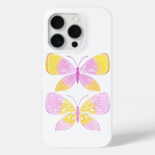 Roze en Gele Vlinders iPhone 15 Pro Case