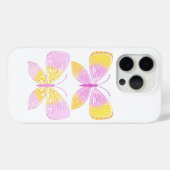 Roze en Gele Vlinders Case-Mate iPhone Case (Achterkant (horizontaal))